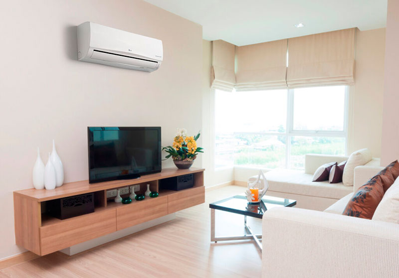 Mini split inverter unit installed indoors